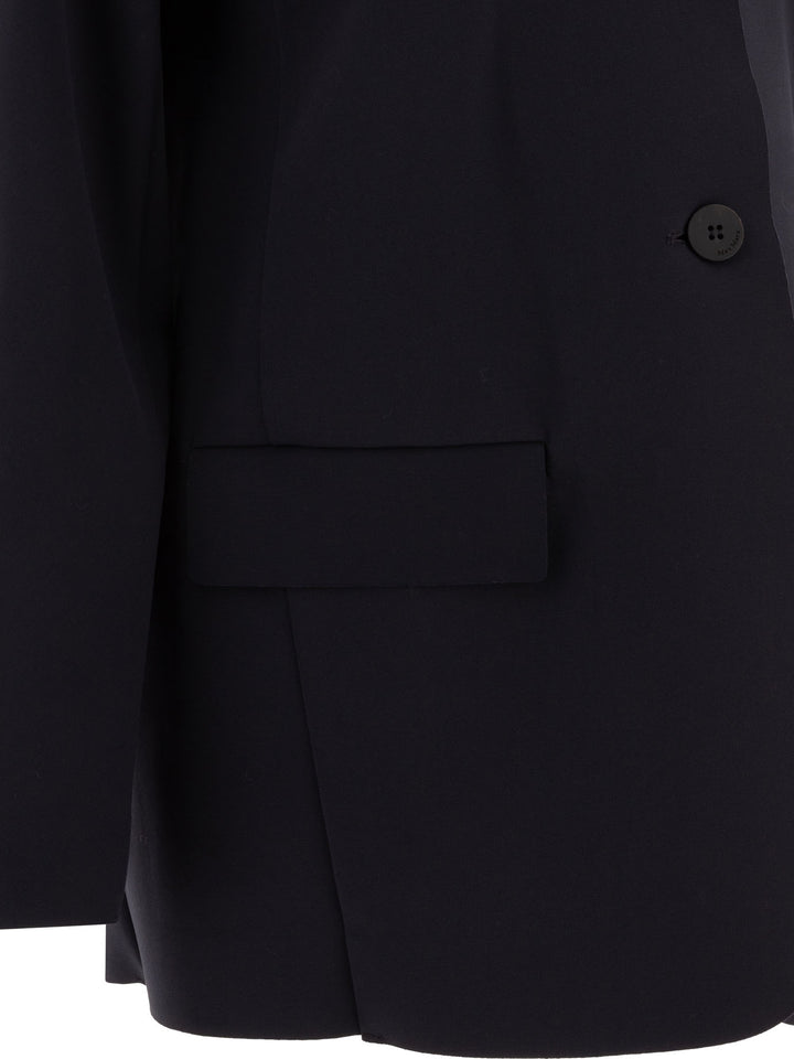 Max Mara Single-Breasted Jersey Blazer Jackets and Coats - Blue | d487bdf0b97e9730563ff5cc1ff68a4c59e46a60