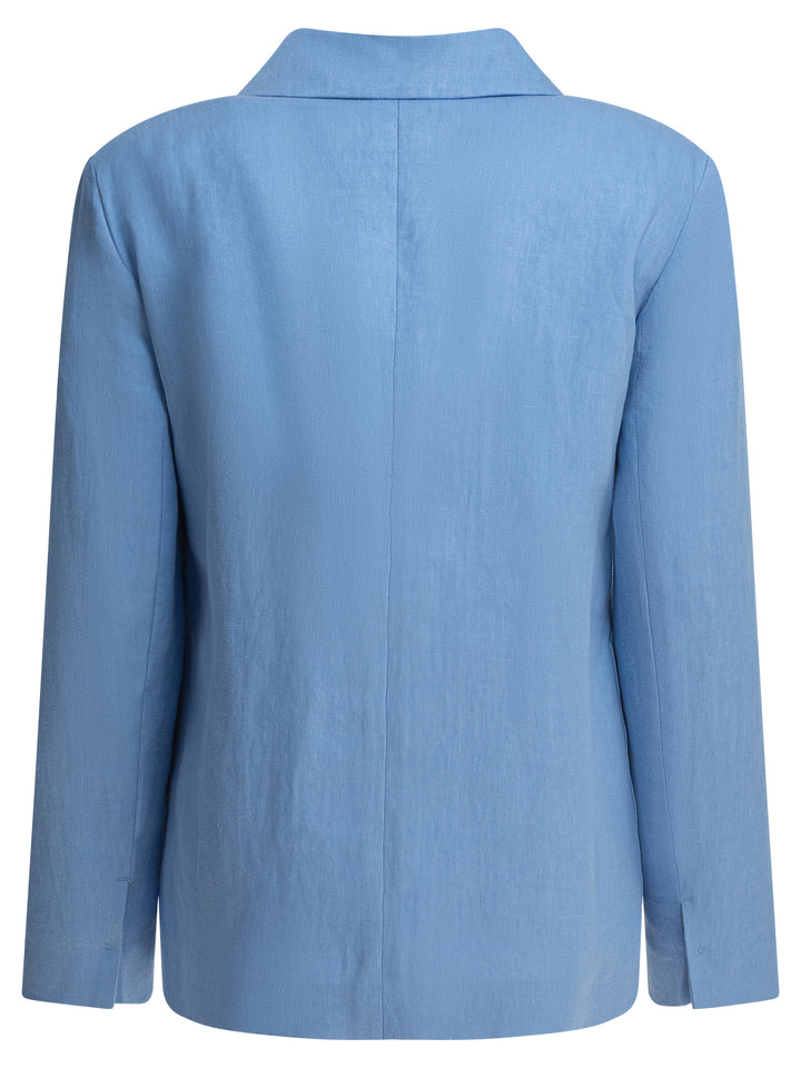 Max Mara S Blazer With Linen Pockets Jackets and Coats - Light blue | cb7e255ee860b0ef649a640abb682aba0c3dd0ce
