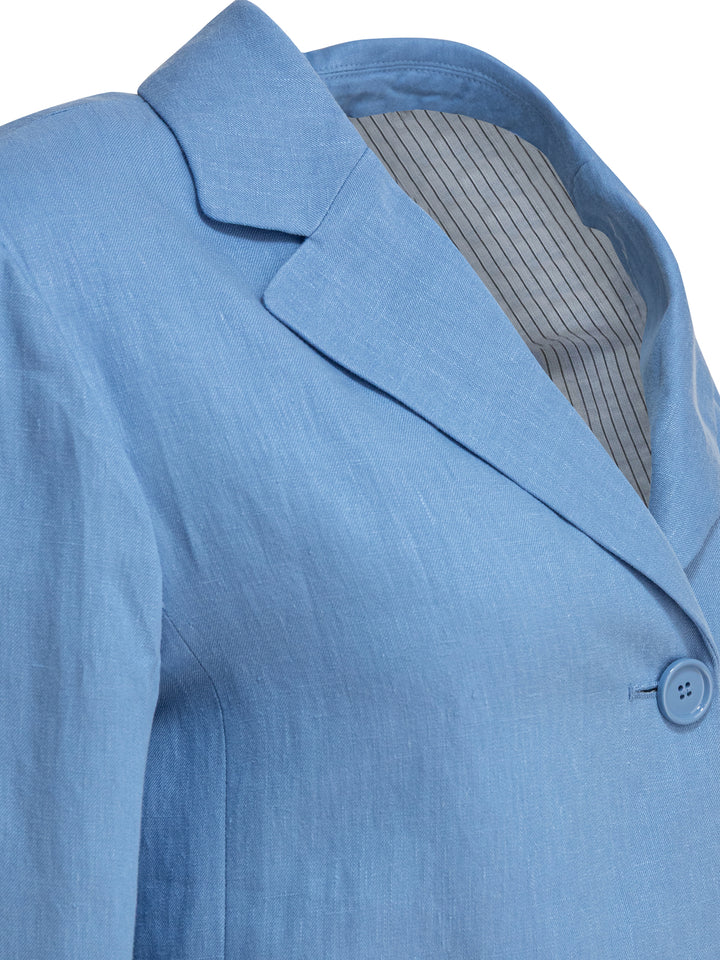 Max Mara S Blazer With Linen Pockets Jackets and Coats - Light blue | 1777ca9287df37cec6406d1ddde4051d4efd7dda