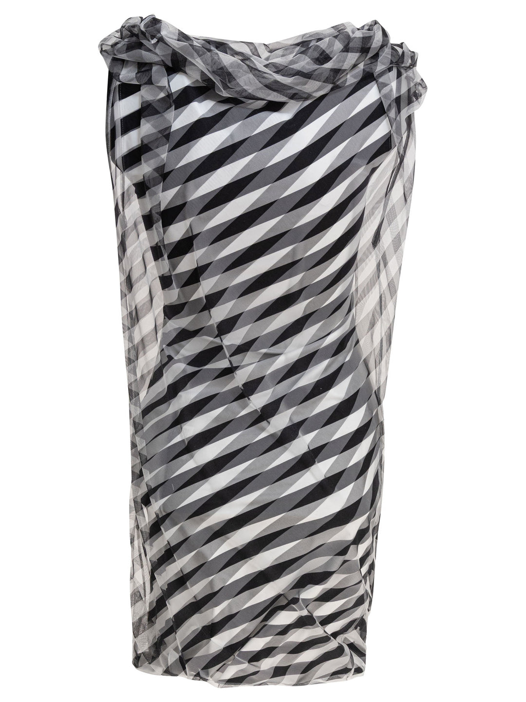 Max Mara Sportmax Draped Striped Dress Dresses - Black | 65d9ee98df5b93ddb2c90e743ae071e94b242ef4