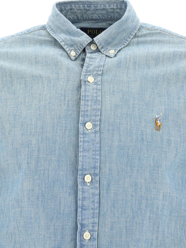 Polo Ralph Lauren Slim-Fit Chambray Shirt Shirts - Light blue | 5bc898c3911fd97c33554a627549eeb2be91efc2