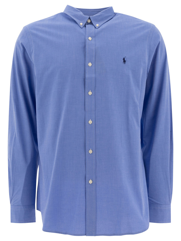 Polo Ralph Lauren Slim-Fit Stretch Fil-À-Fil Shirt Shirts - Blue | 64e5bf740c996416540e1794423462838587468c