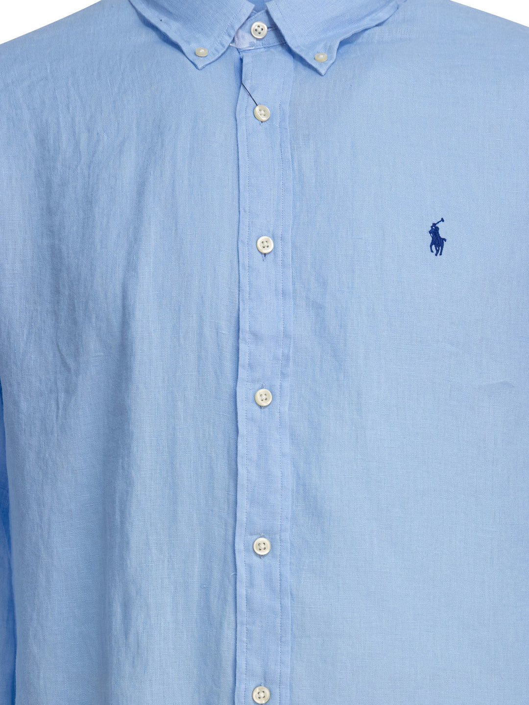 Polo Ralph Lauren Custom-Fit Linen Shirt Shirts - Blue | 8a588513f58440fc1deaf157c13a9071b1beef63