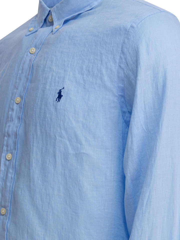 Polo Ralph Lauren Custom-Fit Linen Shirt Shirts - Blue | f5c2ce53d6c3c342ff60cd016d77432488fef9f9