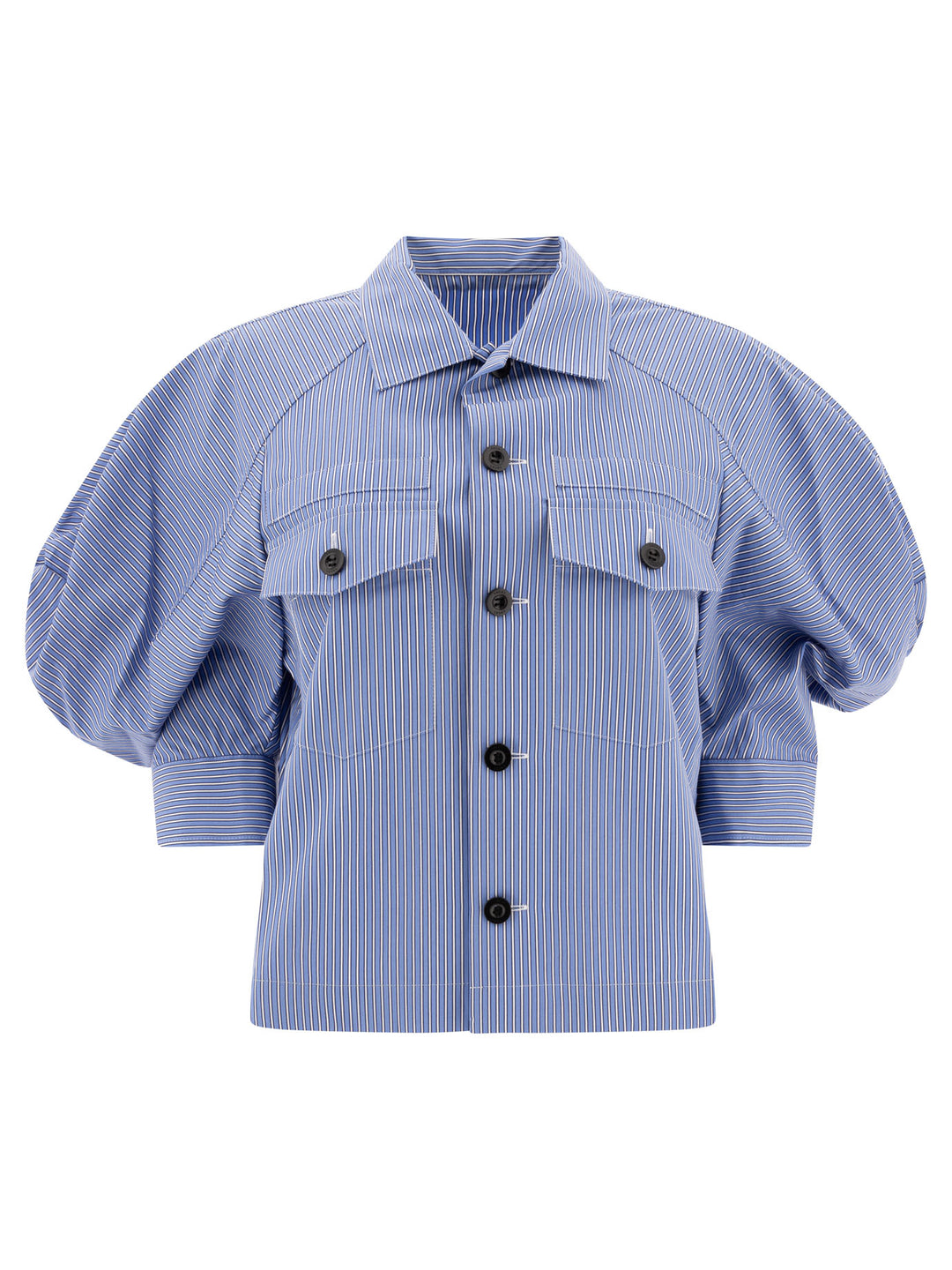 Sacai Cotton Shirt Shirts - Blue | e91ddc5dbbc1ea1976de6e35022e1e12368ac0c0