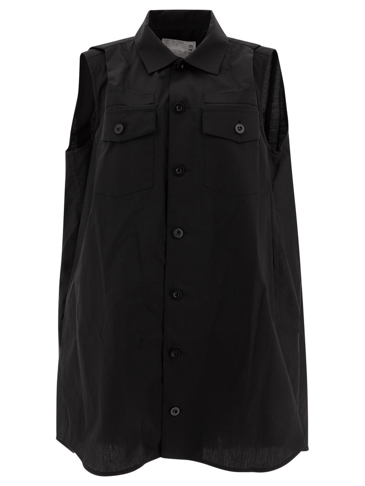 Sacai Shirt Dress Dresses - Black | 7fcf5142040758238b73d7ff66a32bf58a4b0ca9