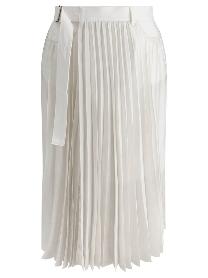 Sacai Pleated Skirt Skirts - White | a99b05b65174e726a0e2490c6d67638df2672508