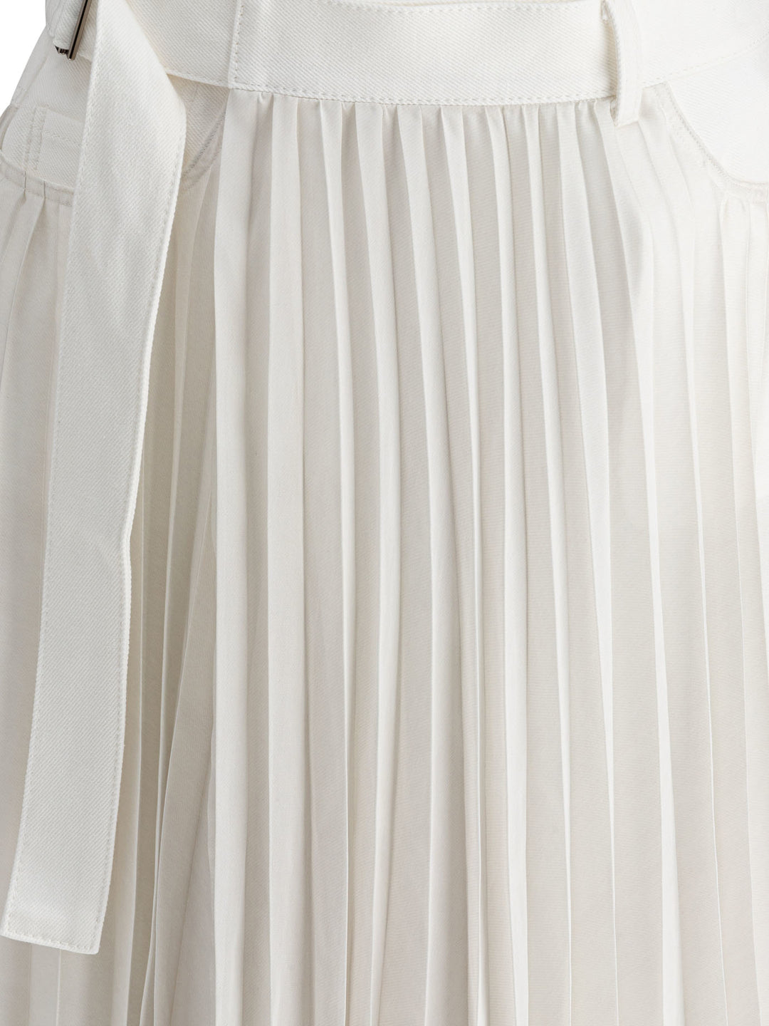 Sacai Pleated Skirt Skirts - White | e267362d09216a42f178e8a65181b119cac1c156
