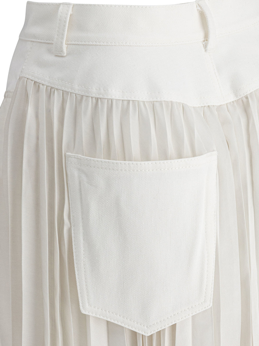 Sacai Pleated Skirt Skirts - White | 3f0110b69c4c9da7e78a5d5244079d554477b61a