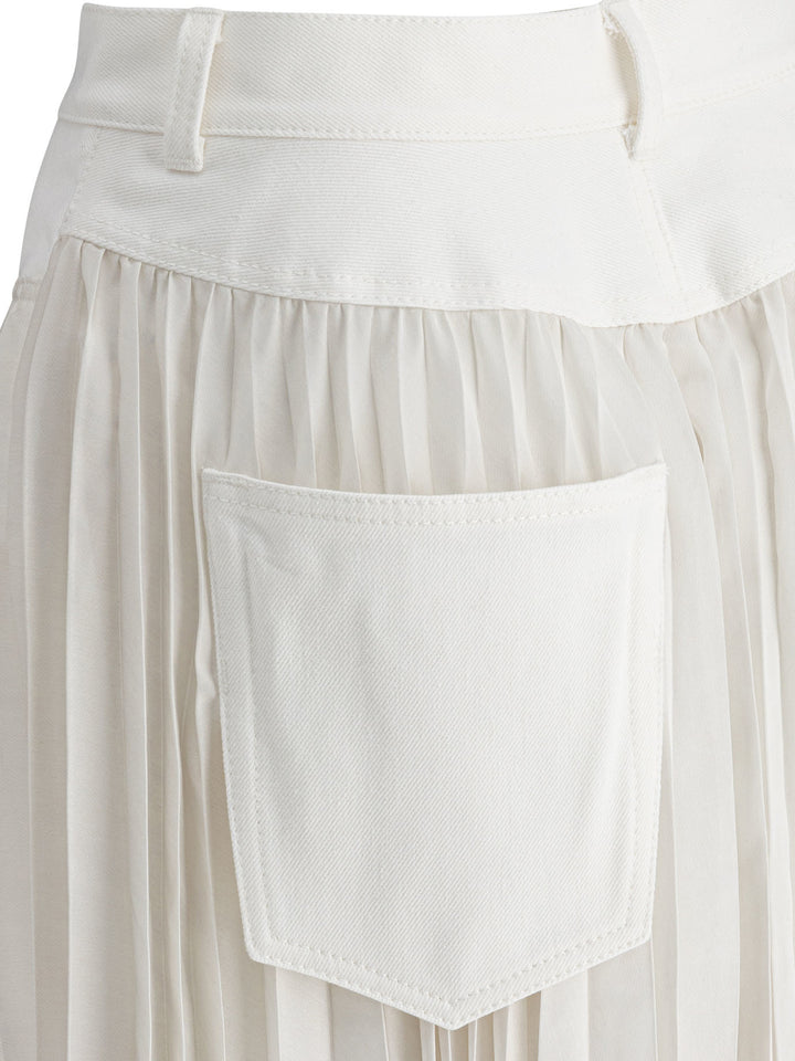 Sacai Pleated Skirt Skirts - White | 3f0110b69c4c9da7e78a5d5244079d554477b61a