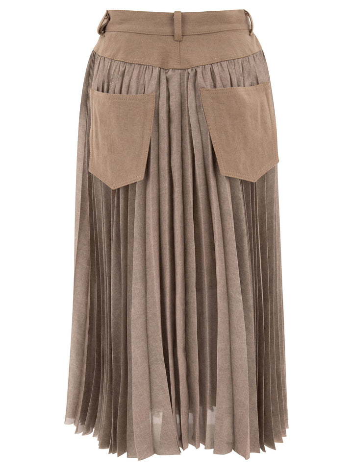 Sacai Pleated Skirt Skirts - Beige | f106146981f480e1b03b4952e18d92d23139d3e6