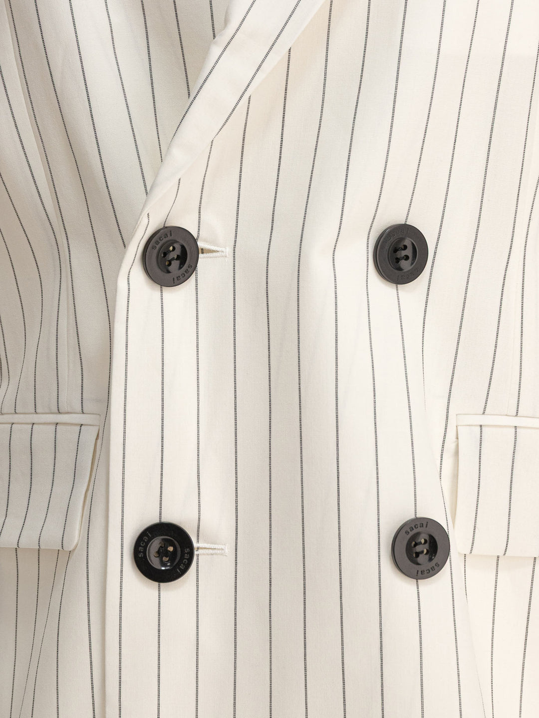 Sacai Balzer Double-Breasted Wool And Silk Jackets and Coats - White | cca46836788c179a71b4f924a769ac2afa35e984