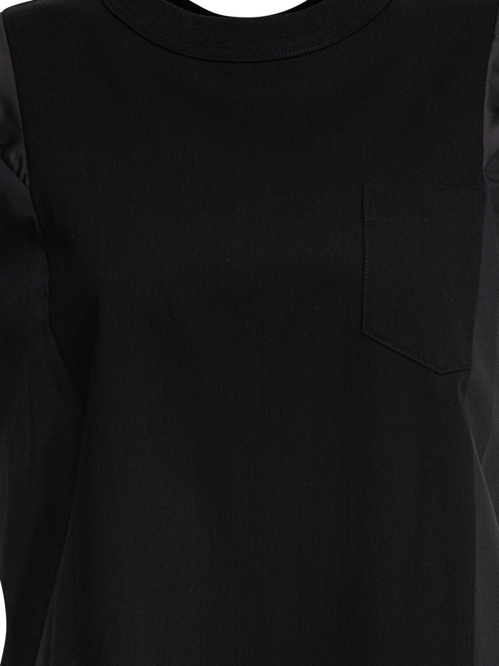 Sacai Cotton Jersey Dress Dresses - Black | 303ade6e27f7c468a581c7e0618faad218b4e000