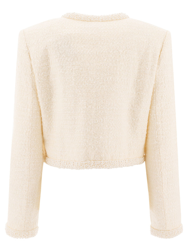 Self-Portrait Bouclé Blazer Jackets and Coats - Beige | d6e339a17a828c68e7c1cc0c888b10071c89e577