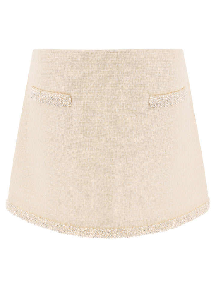 Self-Portrait Beaded Miniskirt Skirts - Beige | 339095109961ebc690b4f3d252a544cb93568faa