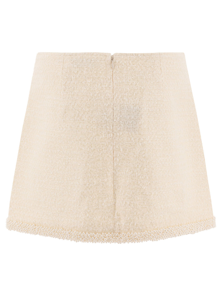 Self-Portrait Beaded Miniskirt Skirts - Beige | f47db007c6538d04103c58258dddaa1ec5db2986