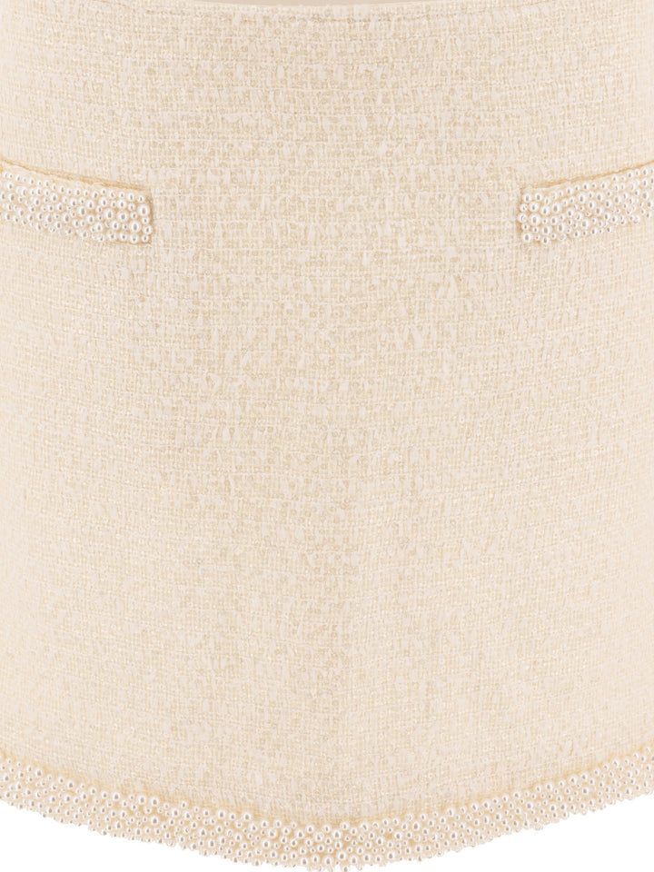 Self-Portrait Beaded Miniskirt Skirts - Beige | 8d10332d3bb45bfaf8636bd5e549894e9c988863