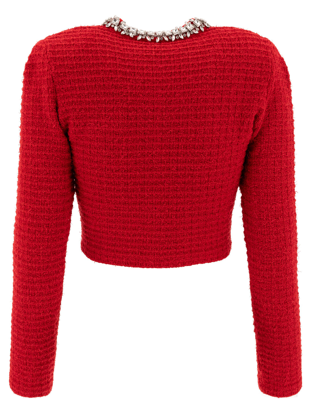 Self-Portrait Cardigan With Crystals Knitwear - Red | 1ee16b039f509ad4fd9a6fc465ecf7570addf479