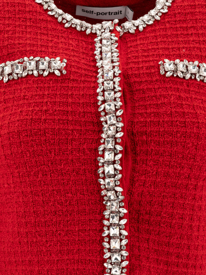 Self-Portrait Cardigan With Crystals Knitwear - Red | ac576d4def96803c0fdcfad23cbb4f20fd81a4dd