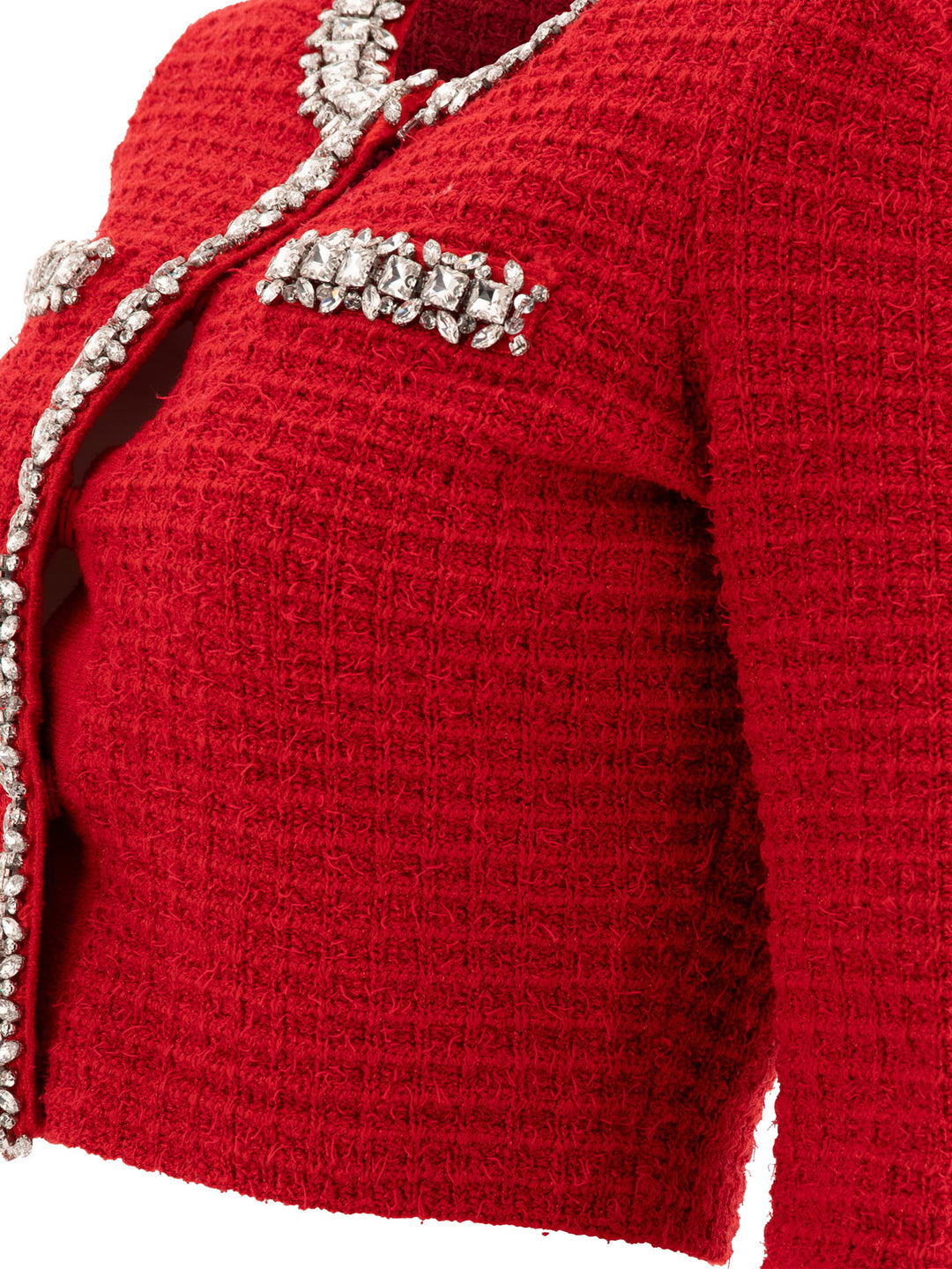 Self-Portrait Cardigan With Crystals Knitwear - Red | 53d6edc30caee39f7dec81fea79da620db268e07