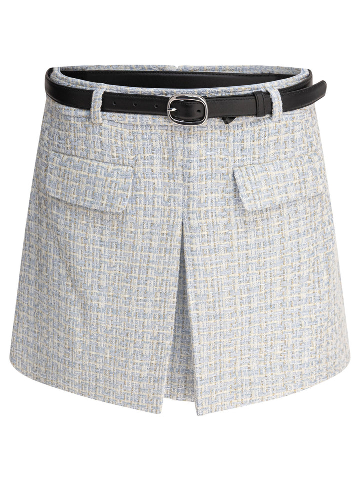 Self-Portrait Belted Miniskirt Skirts - Blue | 8551b10bb923239b1e9d3507f14fe866b773bc86