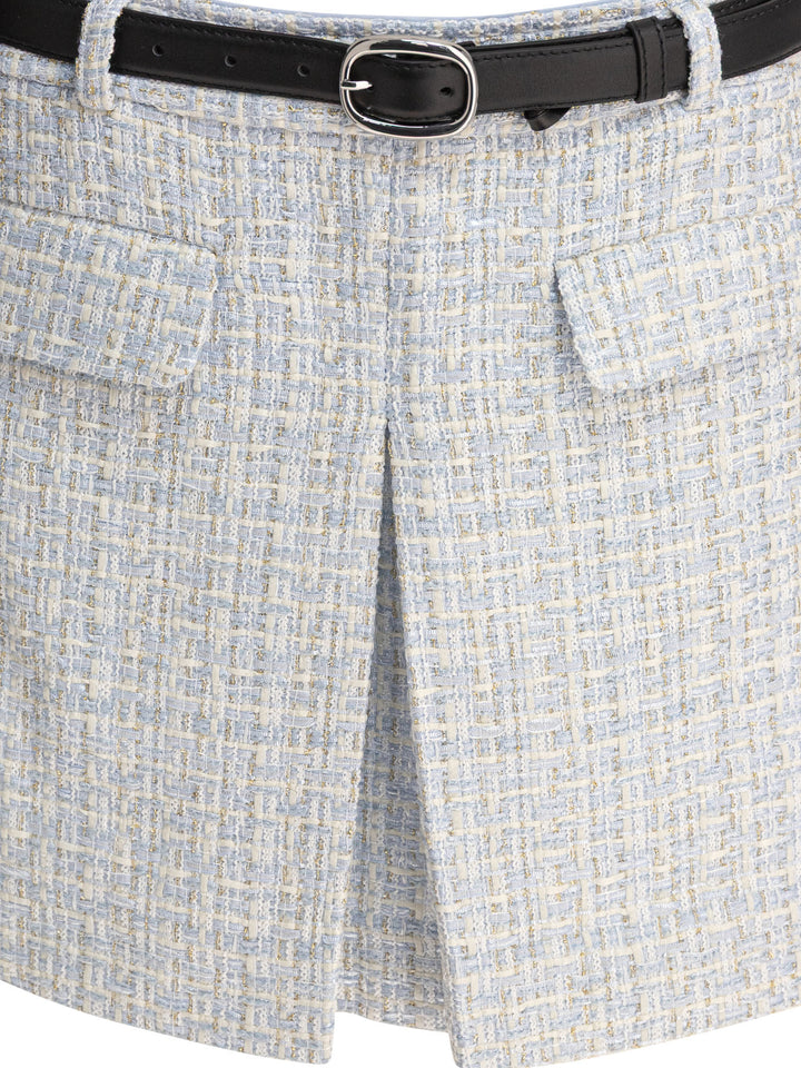 Self-Portrait Belted Miniskirt Skirts - Blue | 0709b2832dc544d10202f49d2f3a0c347fb36854