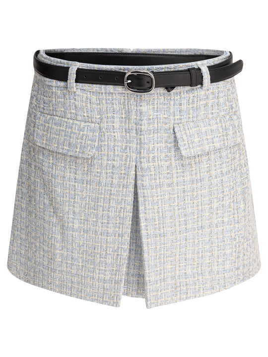 Belted Miniskirt Skirts Blue