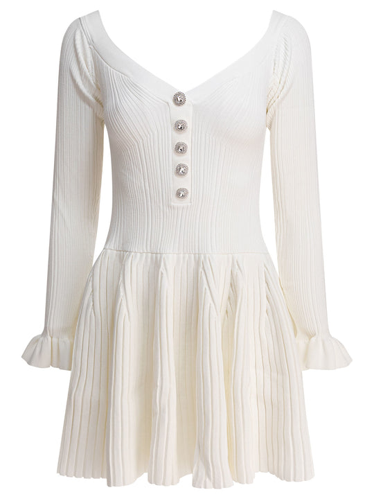 Short Knit Dress Dresses White