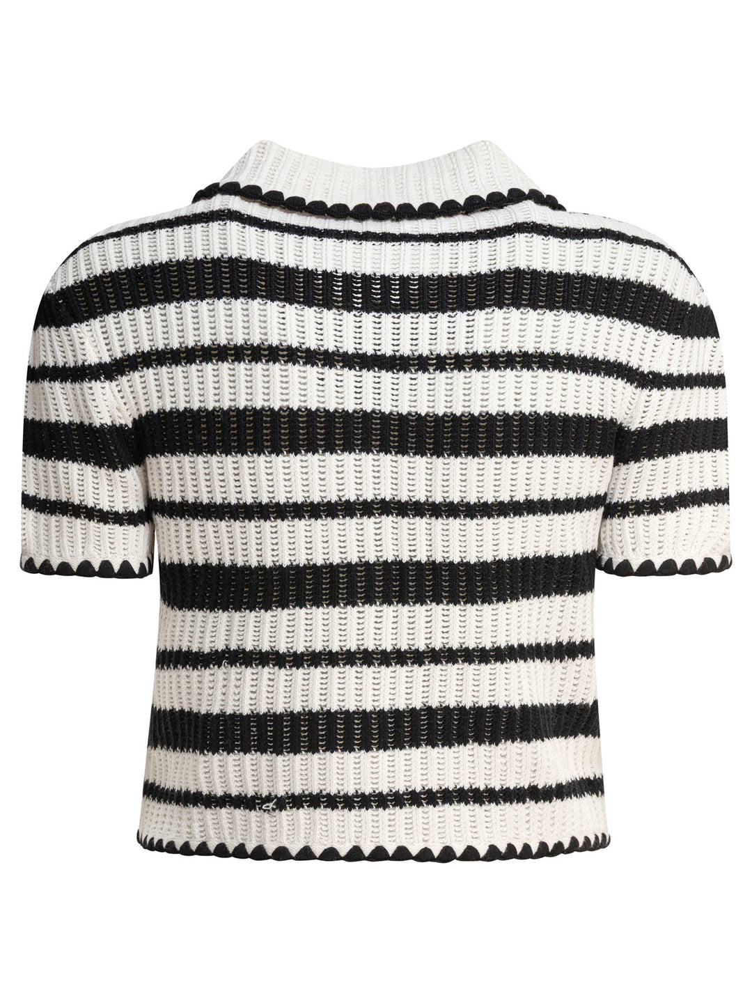 Self-Portrait Crocheted Polo Sweater Knitwear - White | 2f622ad8011f50fef5a0aec5ec1d8a15fc2314e2