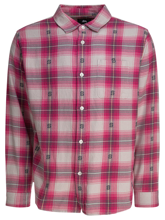 Motif Plaid Shirt Shirts Pink