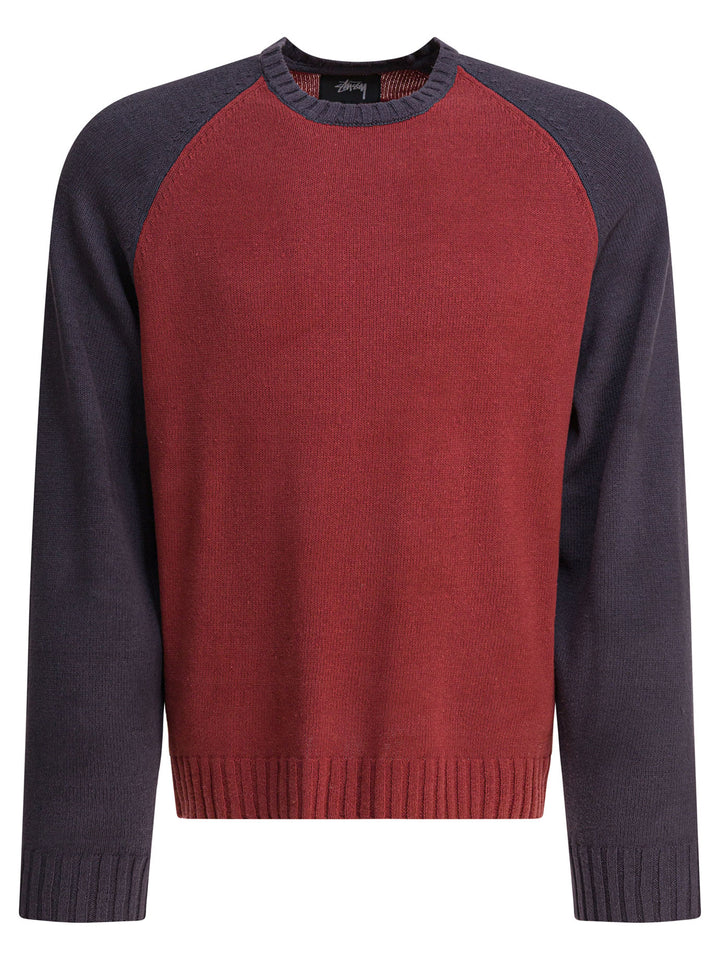 StüSsy Raglan Knitwear - Red | 0d07fbebcf42eaac387675fcd18592d99cc0046c