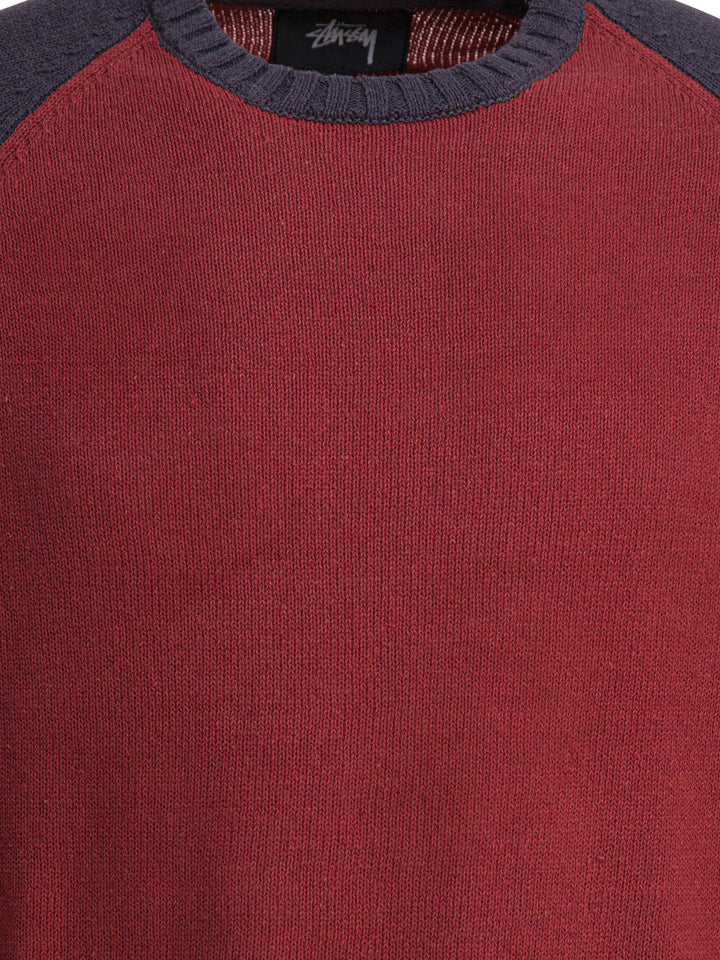 StüSsy Raglan Knitwear - Red | d07ef7e831f197b57f17cace854fc377ae250ae7
