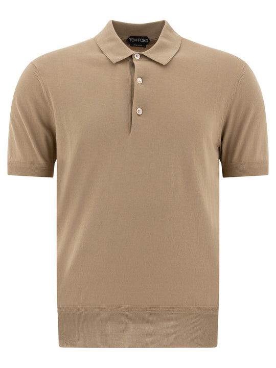 Cashmere And Silk Polo Shirt Polo Shirts Beige