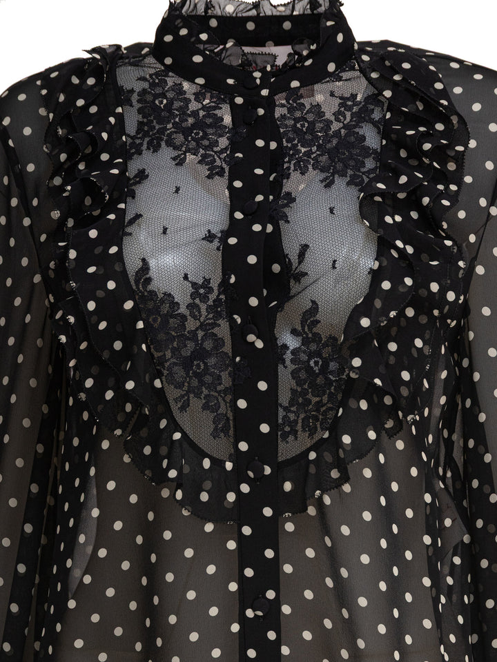 Valentino Silk Long-Sleeved Shirt Shirts - Black | b3af5280d01442f4131884aedcd34566f84b63ff