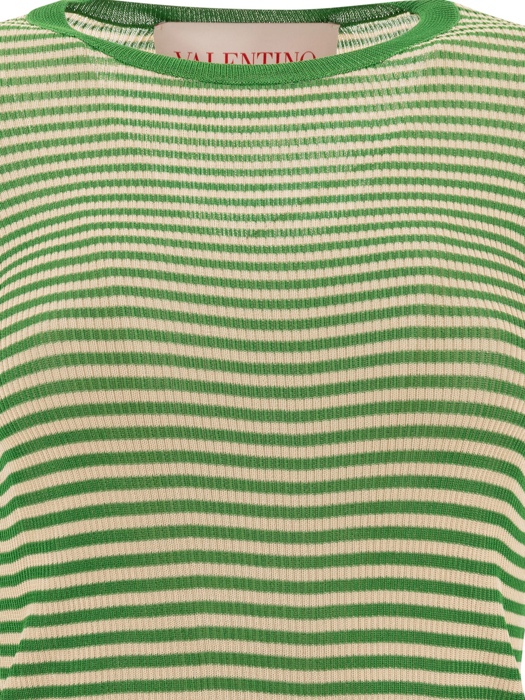 Valentino Silk Crewneck T-Shirt T-shirts - Green | b2b737e8a19b3781ea93937affc1e892bc2d79db