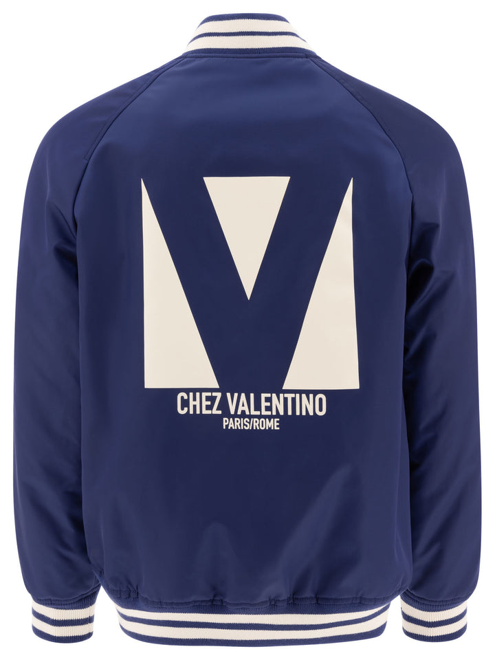 Valentino Nylon Bomber Jacket Jackets and Coats - Blue | e1a242e43c7340a05cbaf57077e7563ac1ff652d