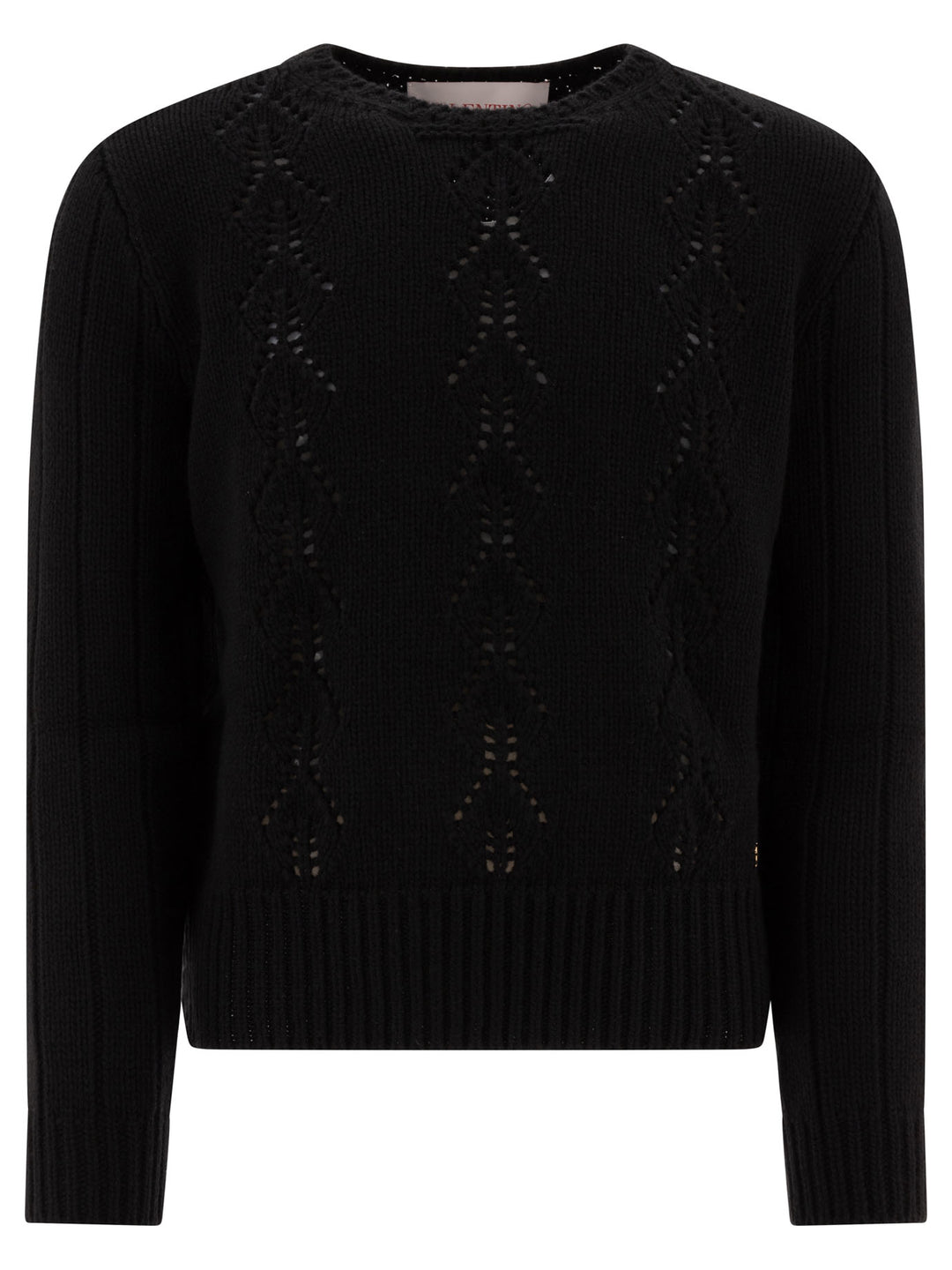 Valentino Virgin Wool Crewneck Sweater Knitwear - Black | 27801228628446a0159f3d053789dd9a9d214402