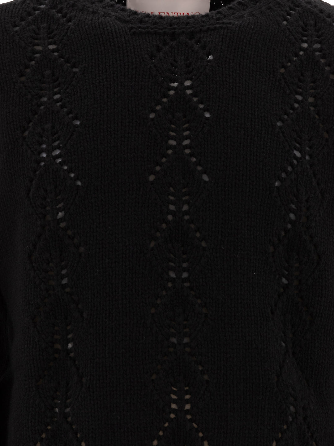 Valentino Virgin Wool Crewneck Sweater Knitwear - Black | e116258f1588d90fdb37ab26af828a81151f6228