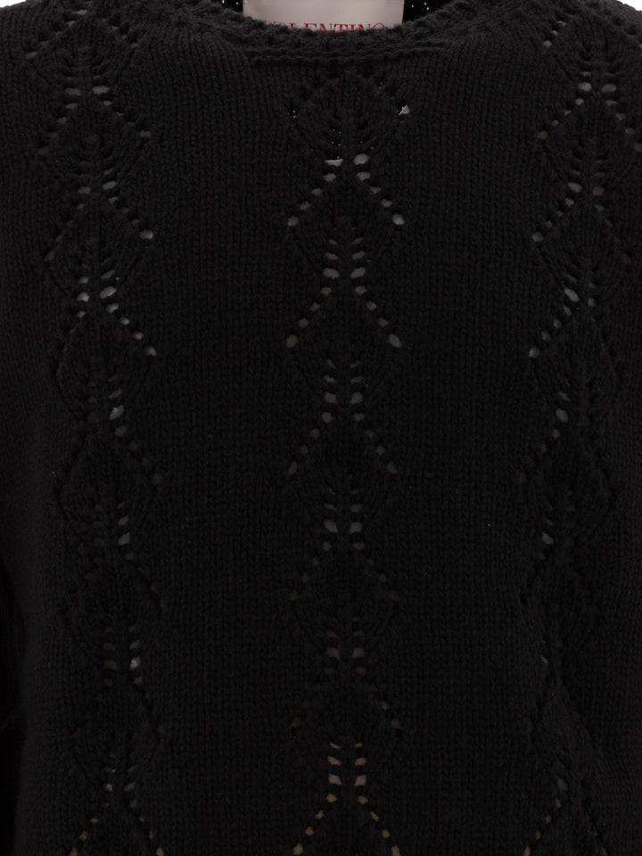 Valentino Virgin Wool Crewneck Sweater Knitwear - Black | e116258f1588d90fdb37ab26af828a81151f6228