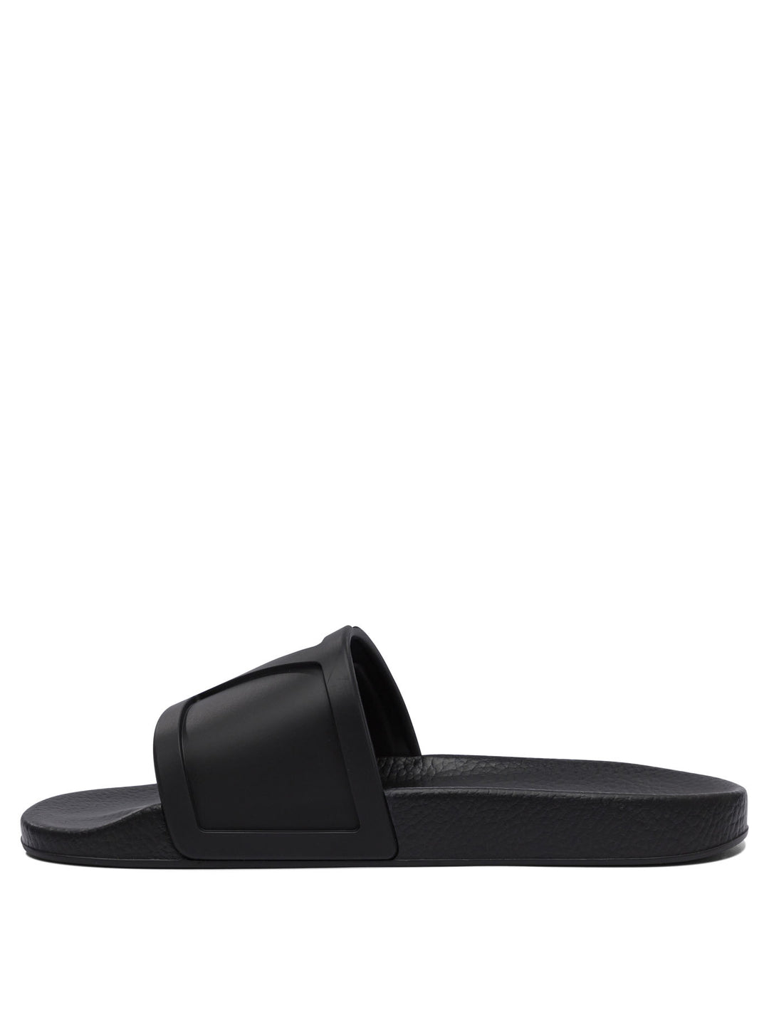 Valentino Garavani Slides With Vlogo Sandals - Black | e49917e41ba1e7a9b2f9f978dec90fb0a1cc719a