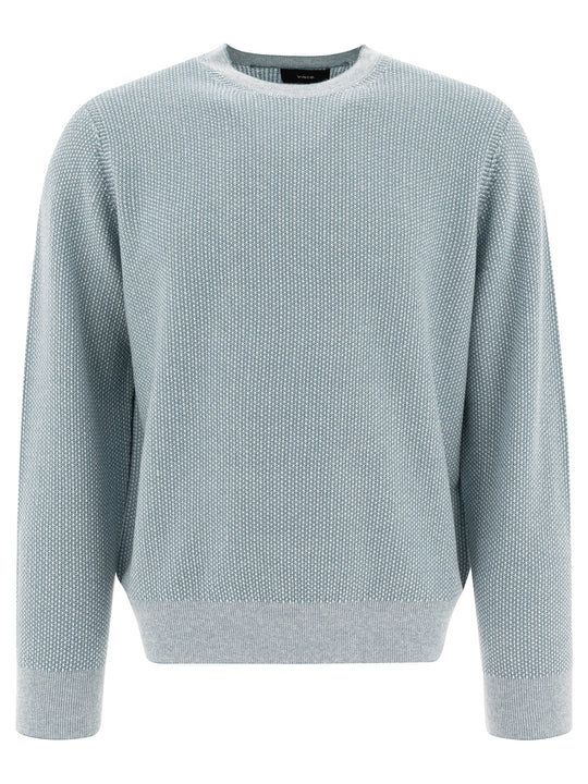 Geo-Jacquard Knitwear Light Blue