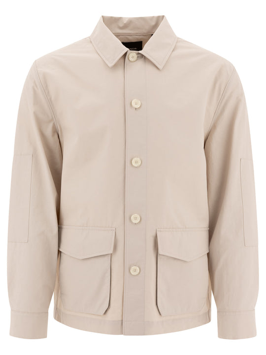 Cotton Blend Utility Jacket Jackets And Coats Beige