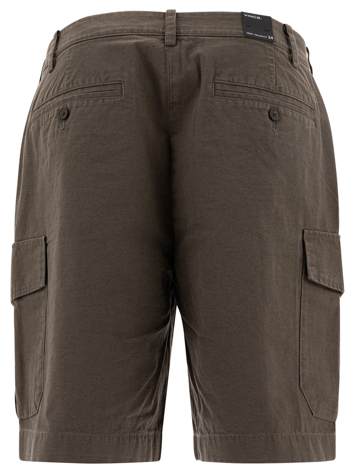 Vince Cotton And Linen Cargo Shorts - Green | 5e737d061d219f122f8f1773d963ebb5322cd1ca