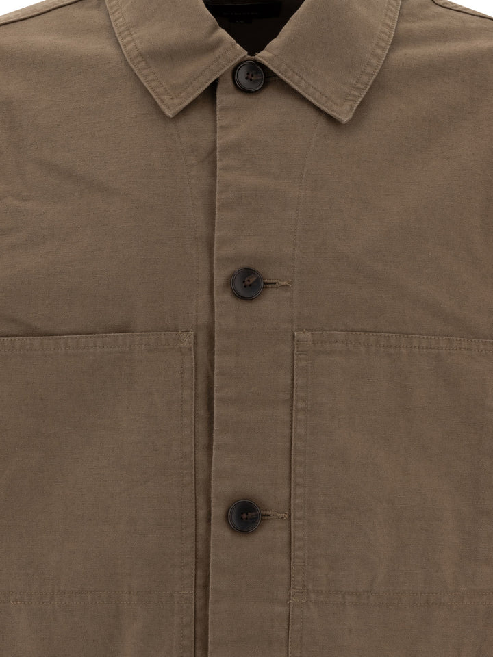 Vince Cotton And Linen Utility Jacket Jackets and Coats - Green | 596d756ae11e69f154ec0dd7db414ff0f5bb5d5d