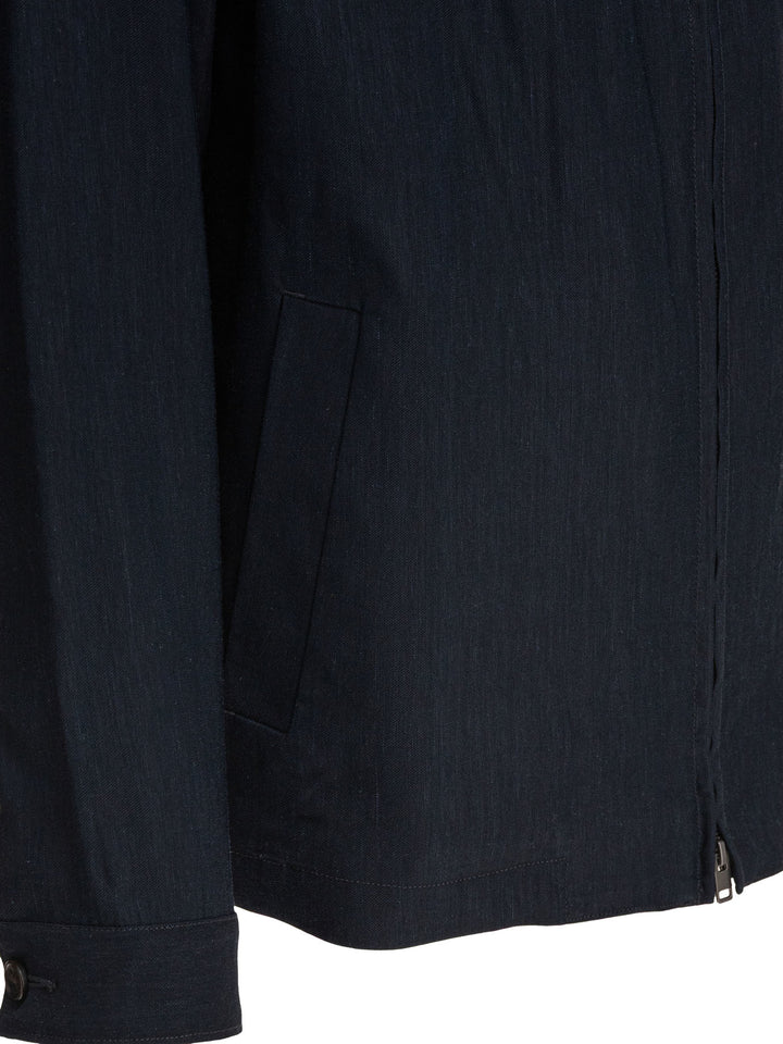 Vince Bomber Jacket Zipper Closure Jackets and Coats - Blue | 581c08a938534fa5e6ac0109142f847fc840f60c