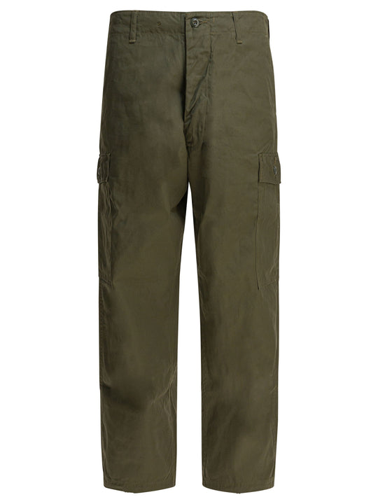 Cotton Poplin Cargo Pants Trousers Green