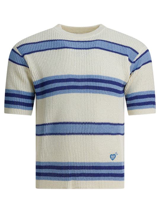 Short-Sleeved Knit Knitwear Blue