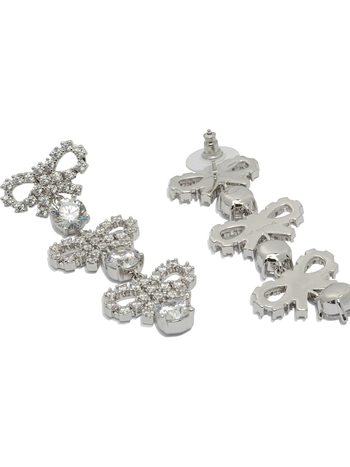Self-Portrait Drop Earrings With Bows Jewels - Silver | b7c489a824b8d3cd8a0d7c49c44df6efe612b2ff
