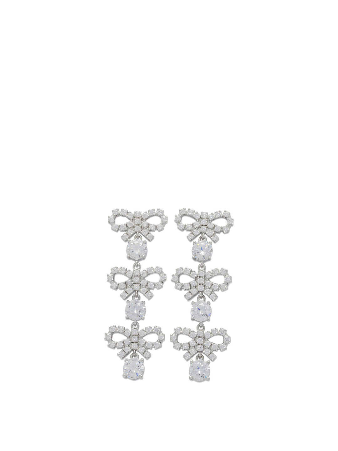 Self-Portrait Drop Earrings With Bows Jewels - Silver | 9978fa5232e116d4f9b5c47a69358644d7ffe6f8