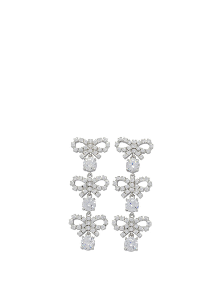 Self-Portrait Drop Earrings With Bows Jewels - Silver | 9978fa5232e116d4f9b5c47a69358644d7ffe6f8